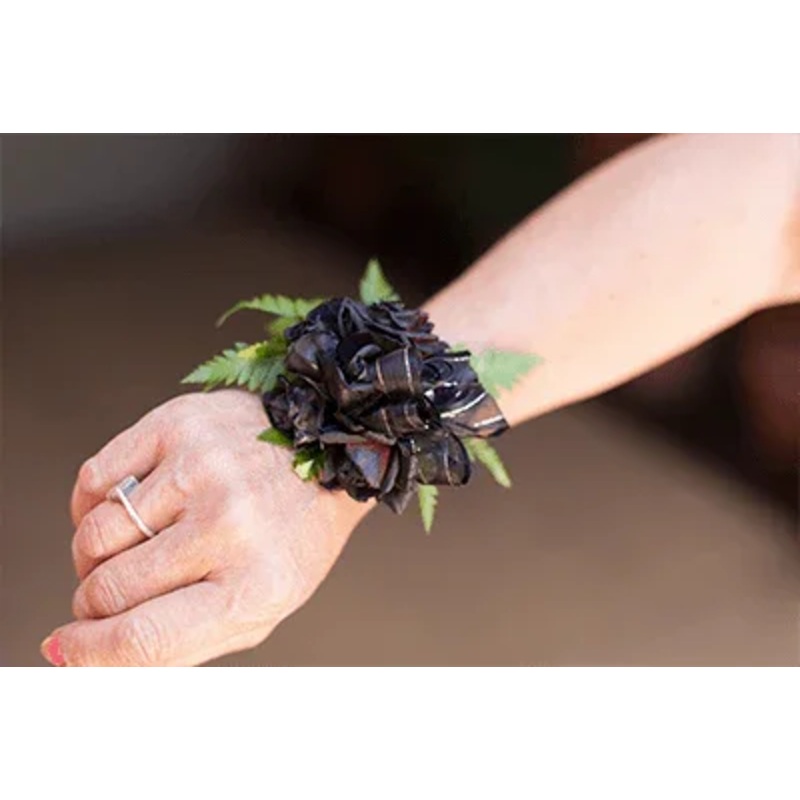 Black Spray Rose Wrist Corsage- Call for quote