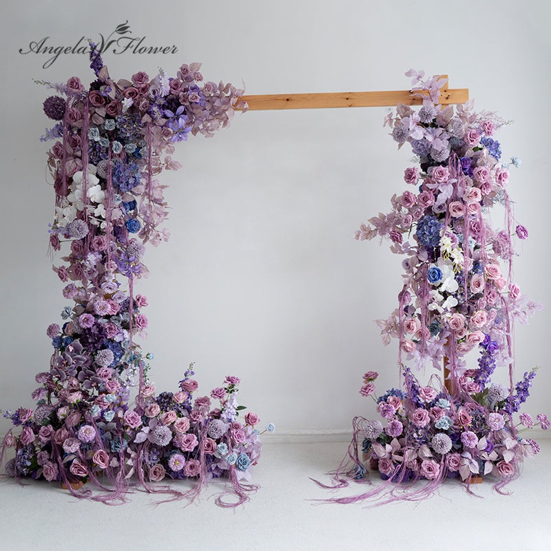 Purple Rose Orchid Vine Hang Floral Aisle Flower Wedding Backdrop Event Props
