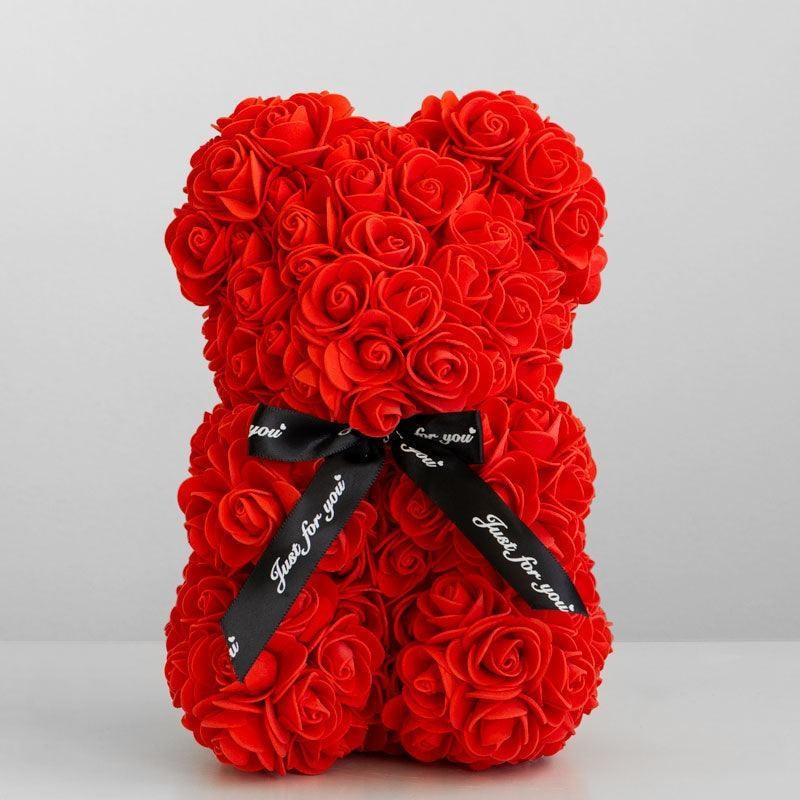 Rose Bear 25cm-Red & White
