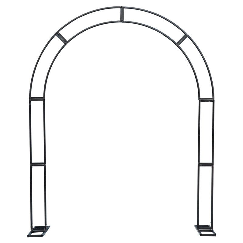S-A4175 Wedding Black Metal Double Rod Arch Flower Stand