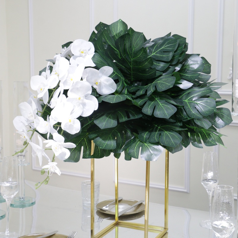 A7579 A6124 Artificial Turtle Back Leaf White Orchid 70cm Flower Ball