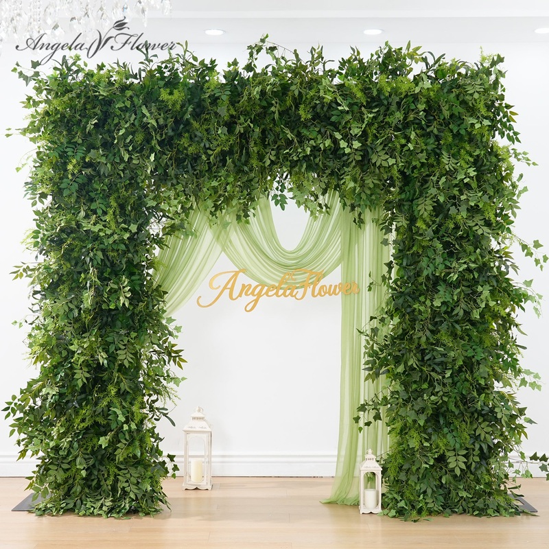 A8982 Mori Greenery Flower Row Cloth Base Square Arch Wedding Backdrop Decor Props