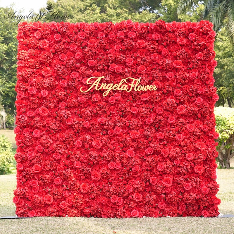CB1573 Red Rose Hydrangea 5D Flower Wall Cloth Base Wedding Backdrop Props