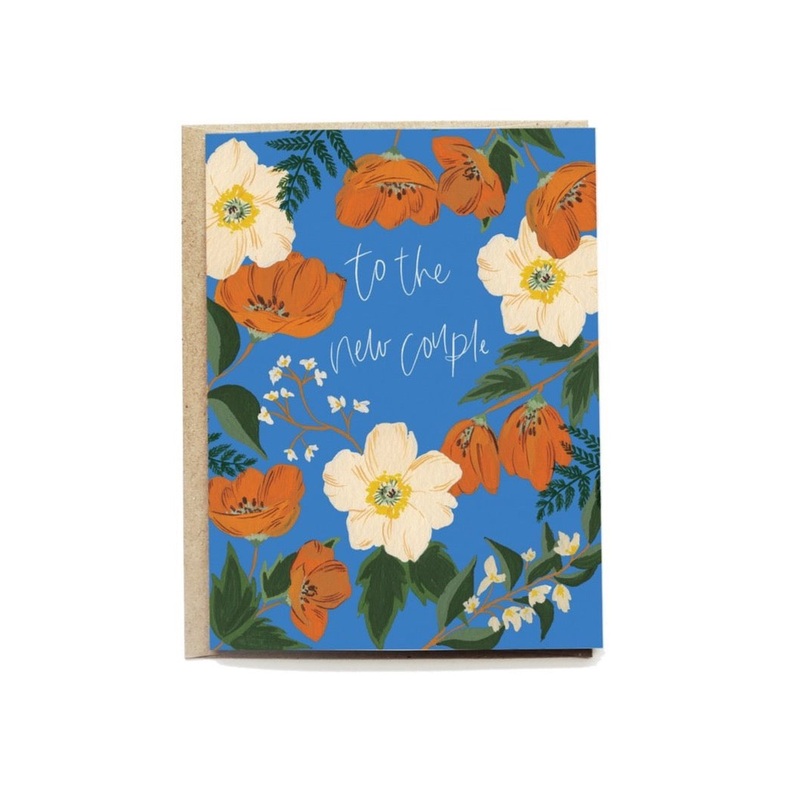 Cobalt Poppy Wedding Card