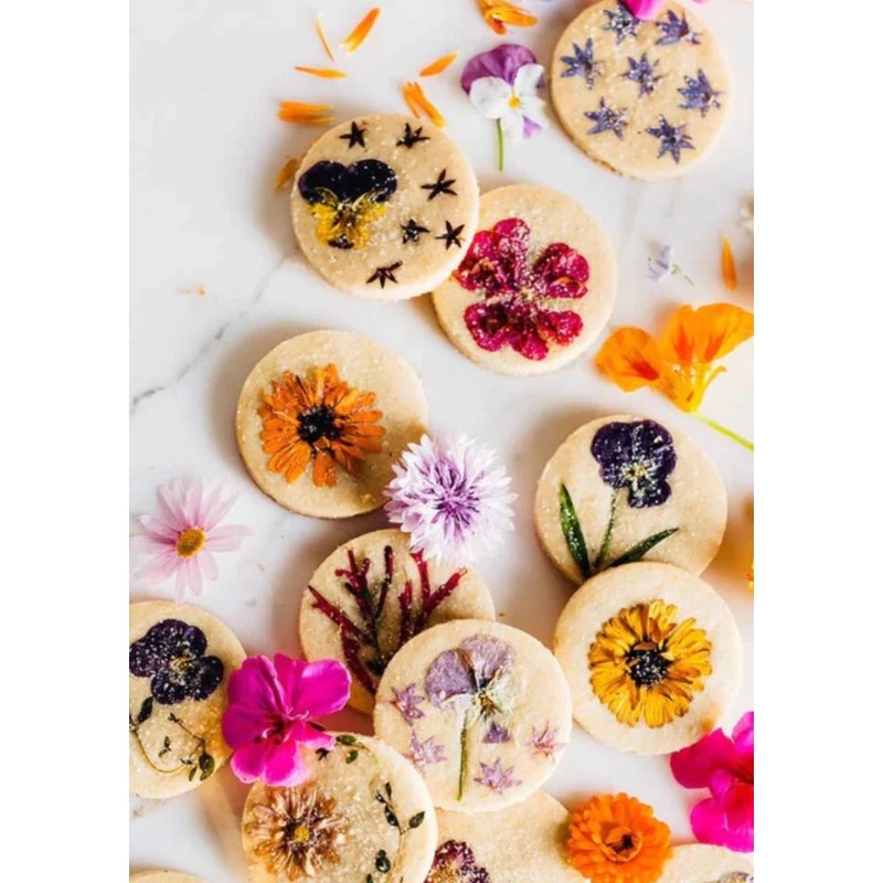 Flower Pressed Shortbread Cookie | Single