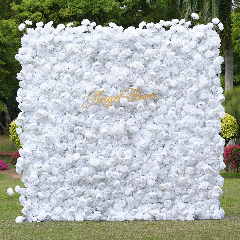 S-A7827 White Peony Rose Hydrangea 5D Rolling Up Curtain Flower Wall Arrangement