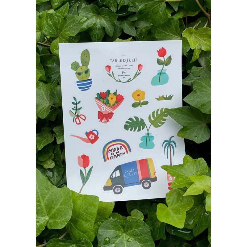 Table & Tulip Sticker Sheet
