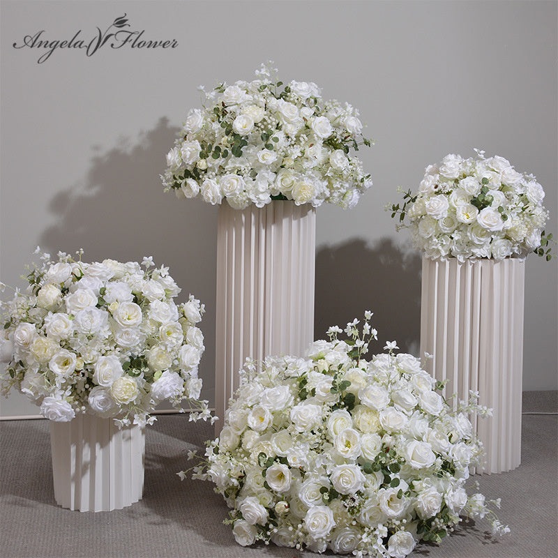 White Rose Baby’s Breath Table Centerpiece Flower Ball A2036