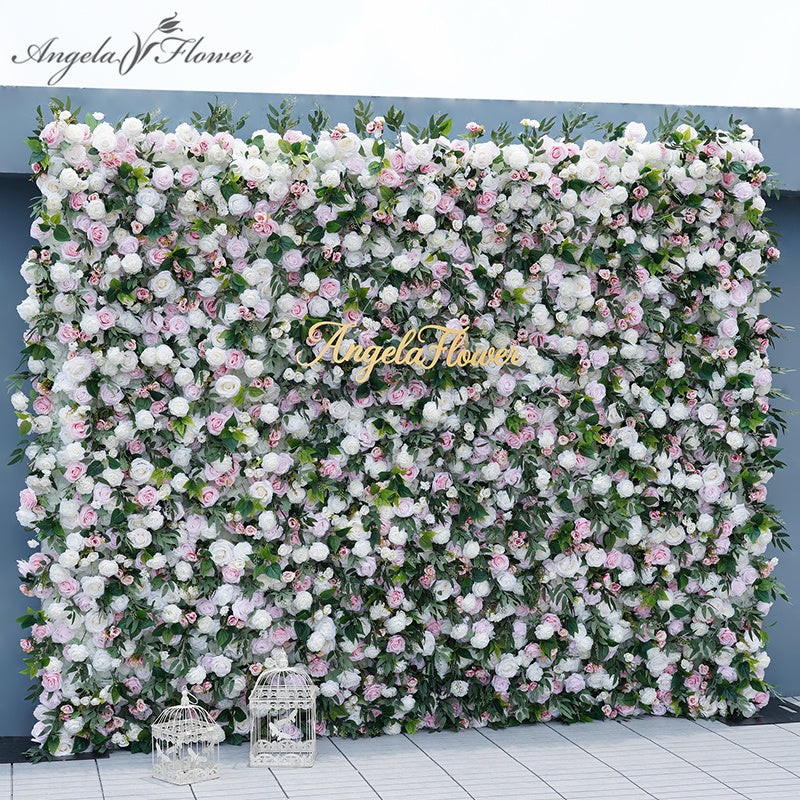 A7773 Willow leaf Roll Up Cloth 5D Flower Wall Arrangement Wedding Backdrop Decor