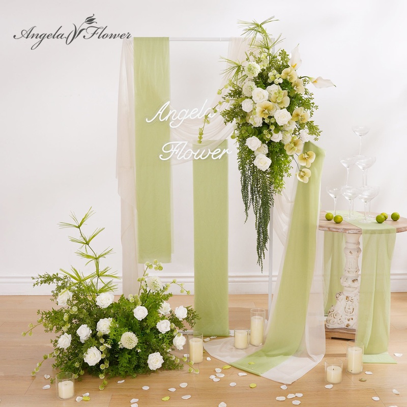 A9018 Rose Orchid Greenery Floral Arrangement Aisle Flower Wedding Supplies
