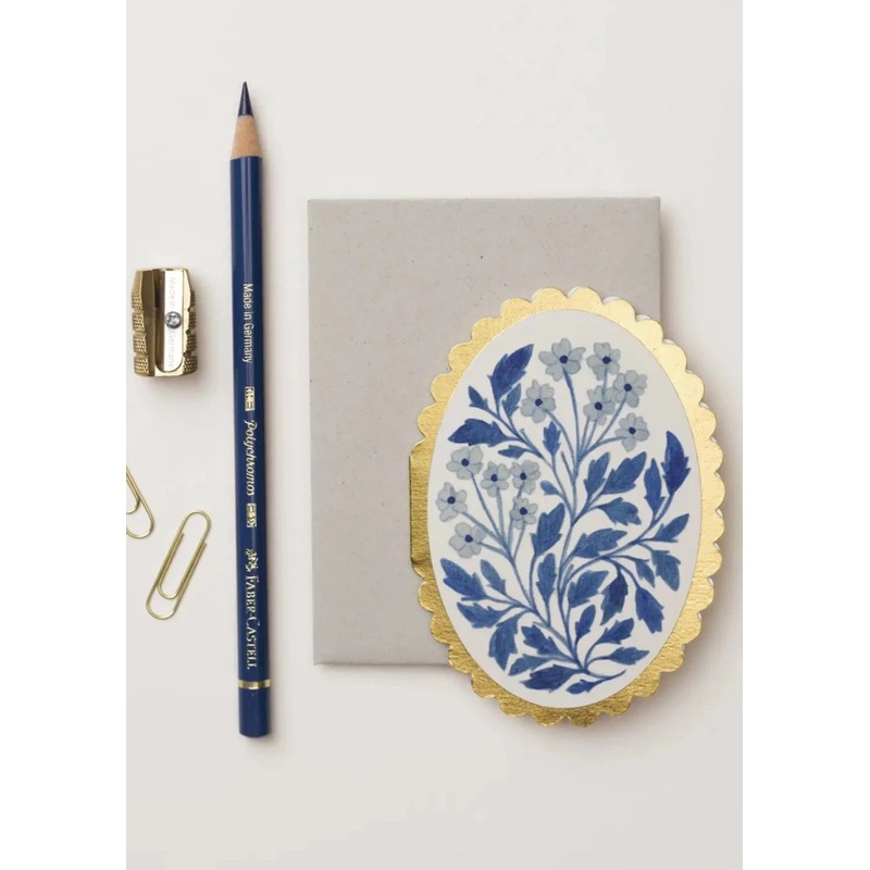 Blue Flora Mini Card