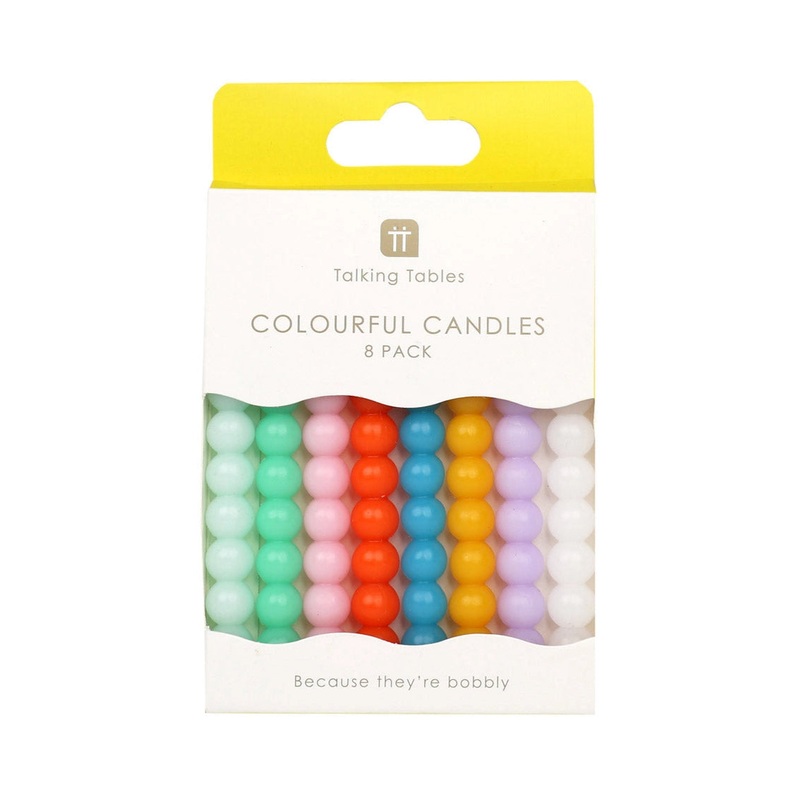 Colorful Bobble Candles | 8 Pack