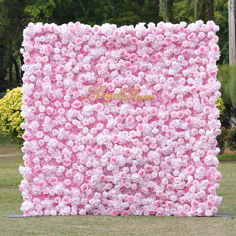 S-A8910 Pink 5D Flower Wall Cloth Base Wedding Backdrop Supplies