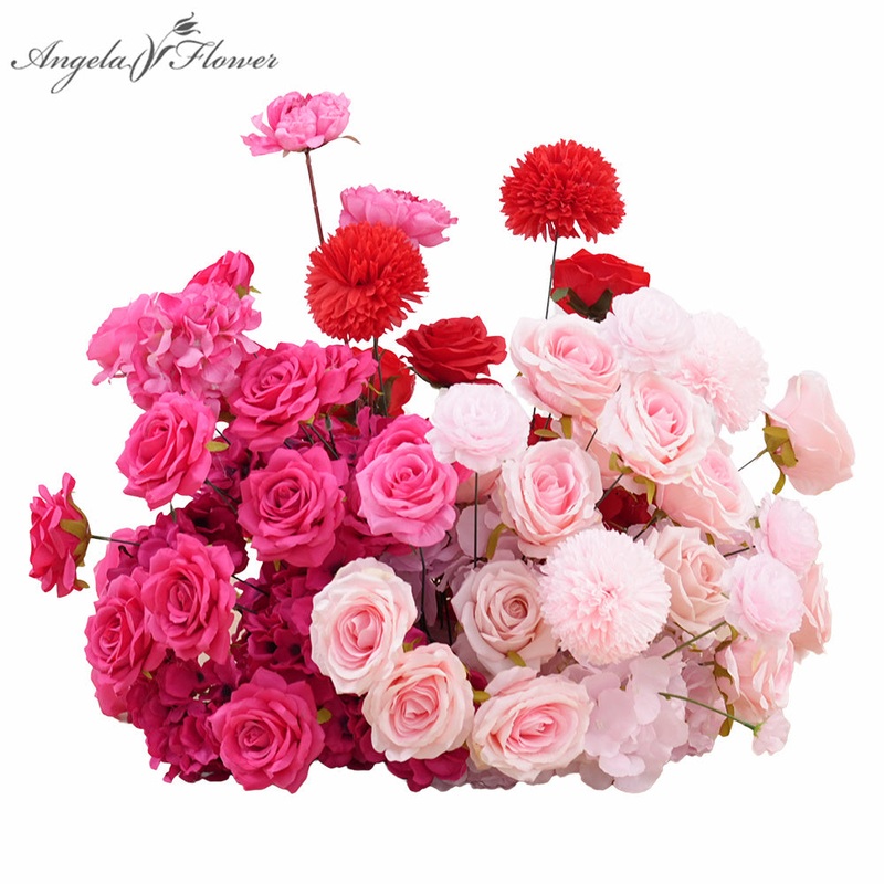 S-A8946 Hot Pink Rose Floor Flower KT Board Background Decor Event Props