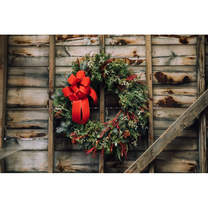 Classic Red & Green Wreath-Large (Approximate 2.5-3 ft) & Medium (Approximate 2 ft) & Small (Approximate 1.5 ft)
