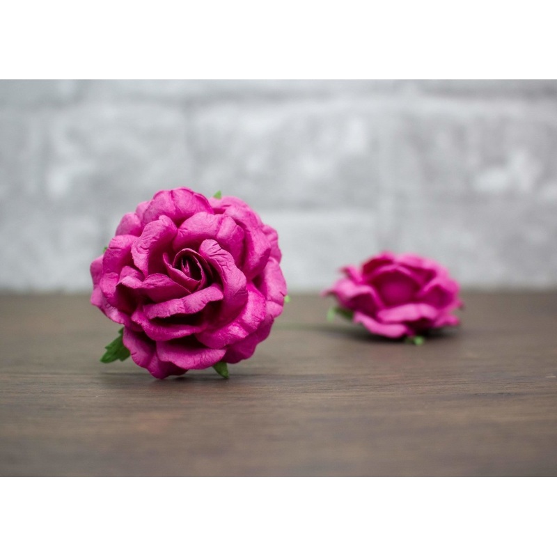 2 Mulberry Wood Flower – Fuchsia (5 Pack)