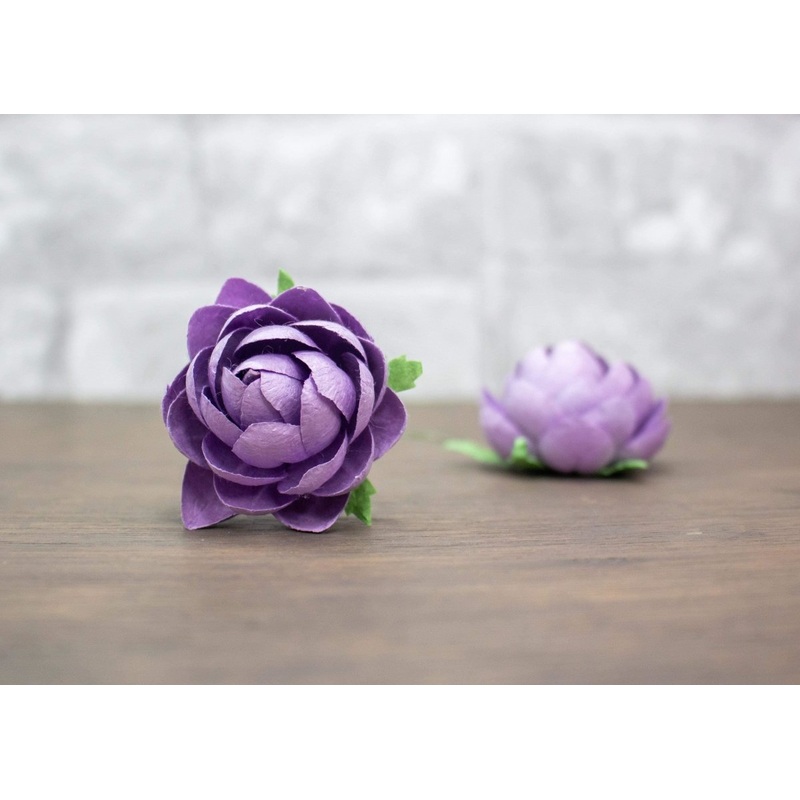 2 Mulberry Wood Flower – Purple (5 Pack)
