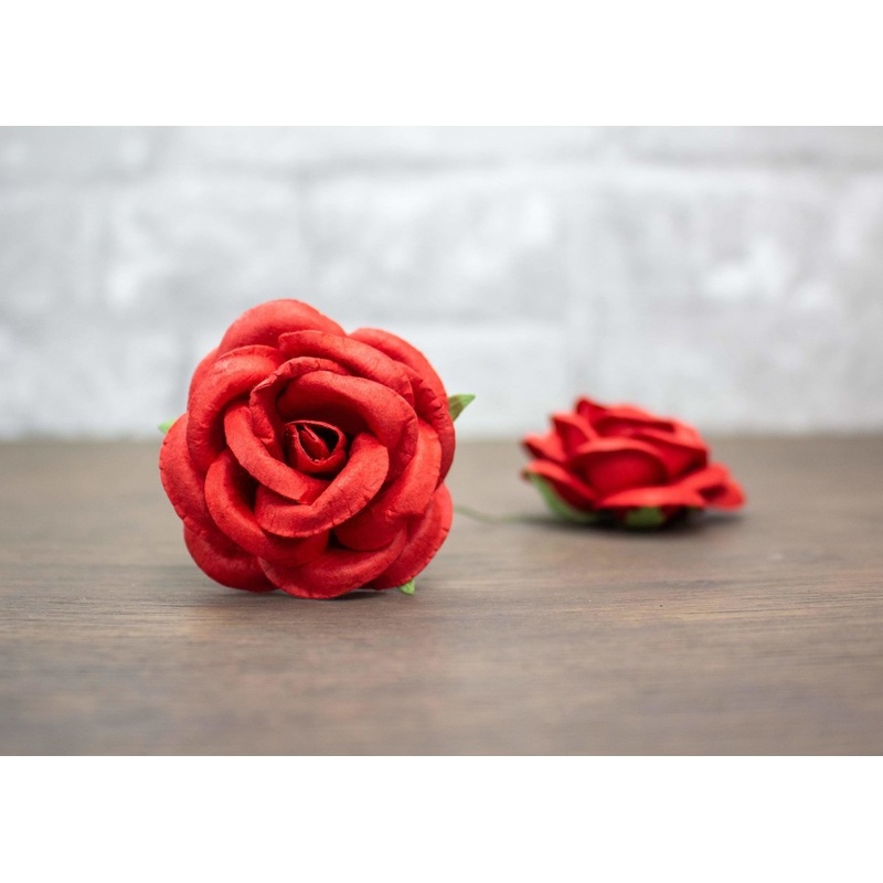 2 Mulberry Wood Flower – Scarlet (5 Pack)