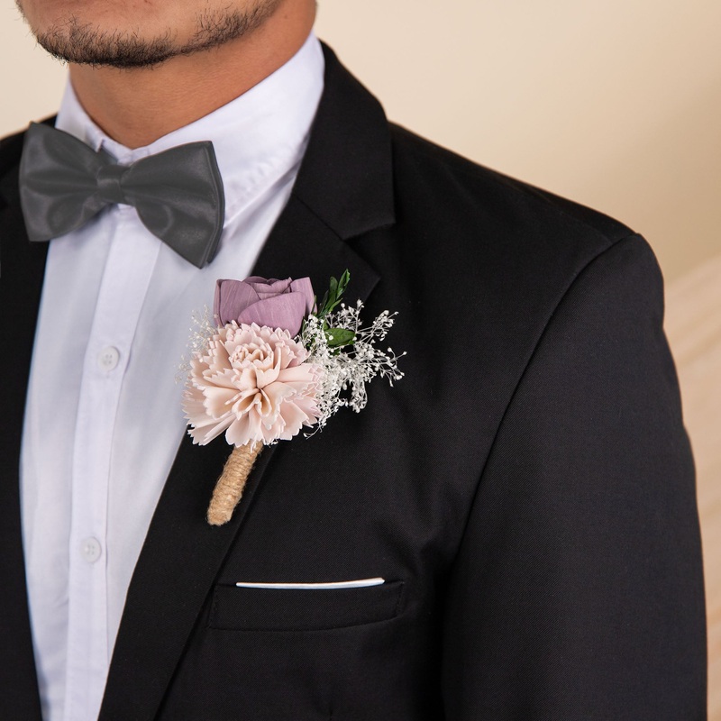 Zen Garden Boutonniere (Set Of 3)