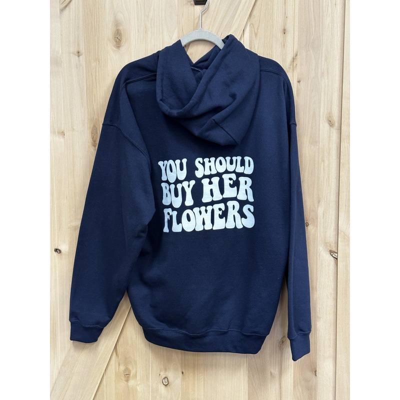 You Should Buy Her Flowers-Green & Brown & Navy Blue & White & Gradient & Royal Blue & Purple-L & XL