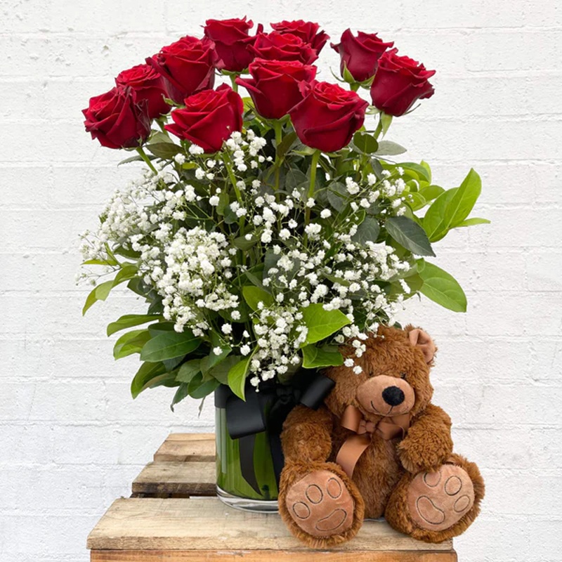 Beary Rosey-Beary Rosey (12 Roses) With Teddy & Beary Rosey (24 Roses) With Teddy