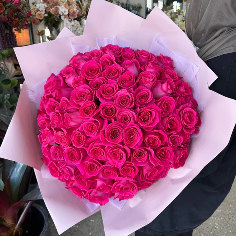 Grand Lux Pink Posy Rose Bouquet