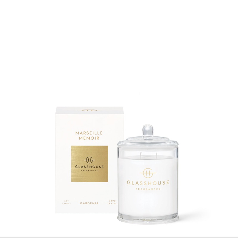 Marseille Memoir  Gardenia Candle by Glasshouse Fragrances