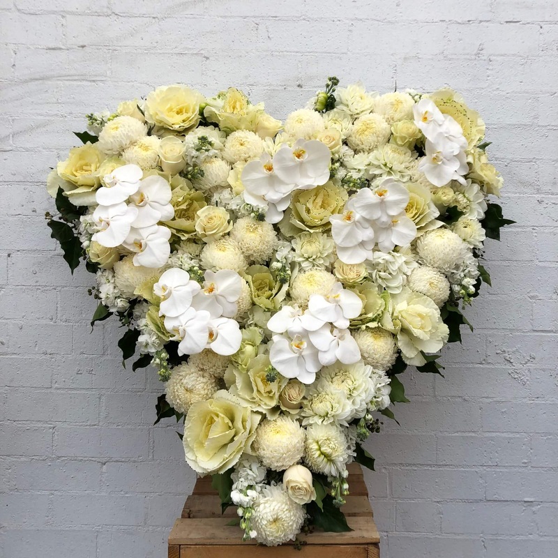 White Sympathy Heart-20 Inch & 24 Inch & 30 Inch & 36 Inch-White