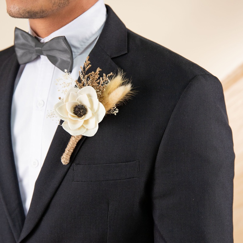 Retro Modern Father’s Boutonniere (Set of 2)*
