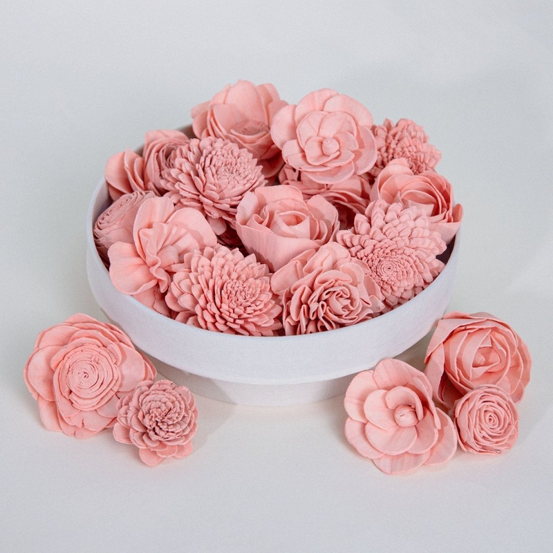 25-Pack of Dusty Pink-Colored Mixed Flowers