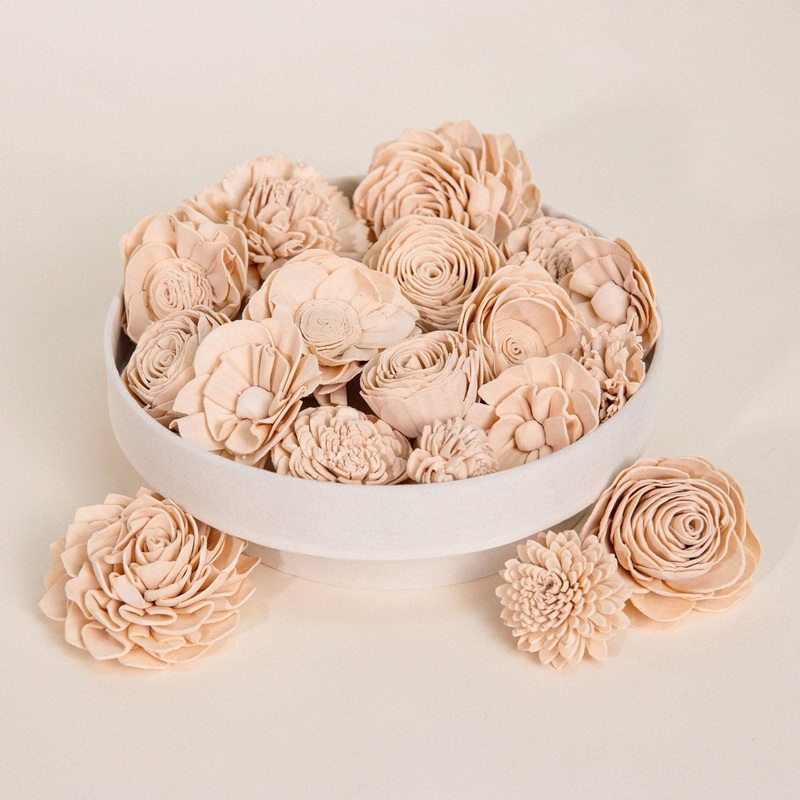 25-Pack of Ivory-Colored Mixed Flowers