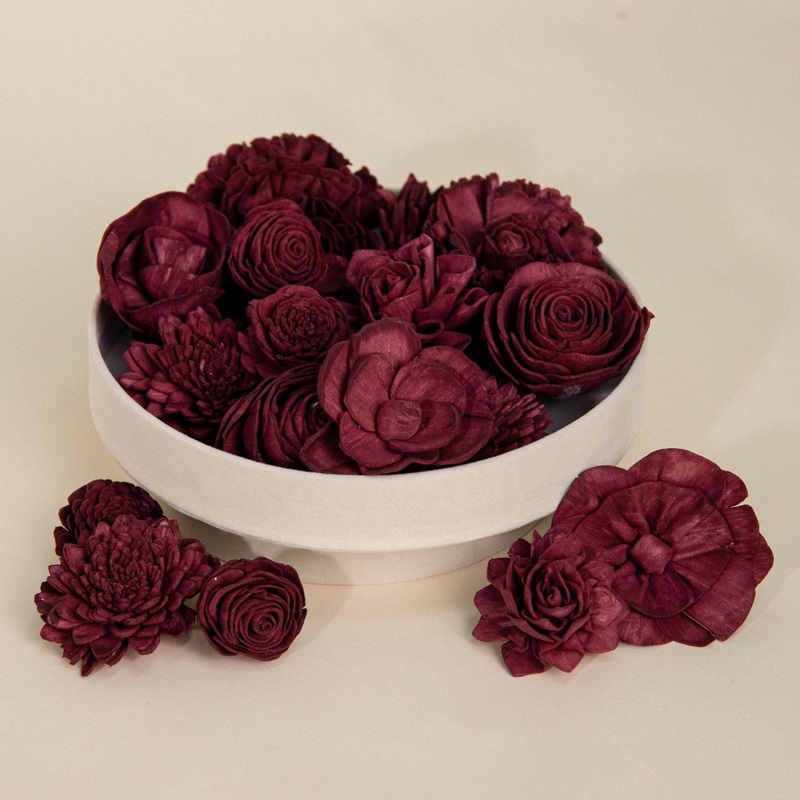 25-Pack of Merlot-Colored Mixed Flowers