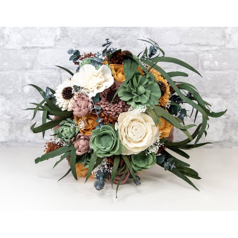 Rustic Chic Bridal Bouquet-DIY & BIFM & RTS