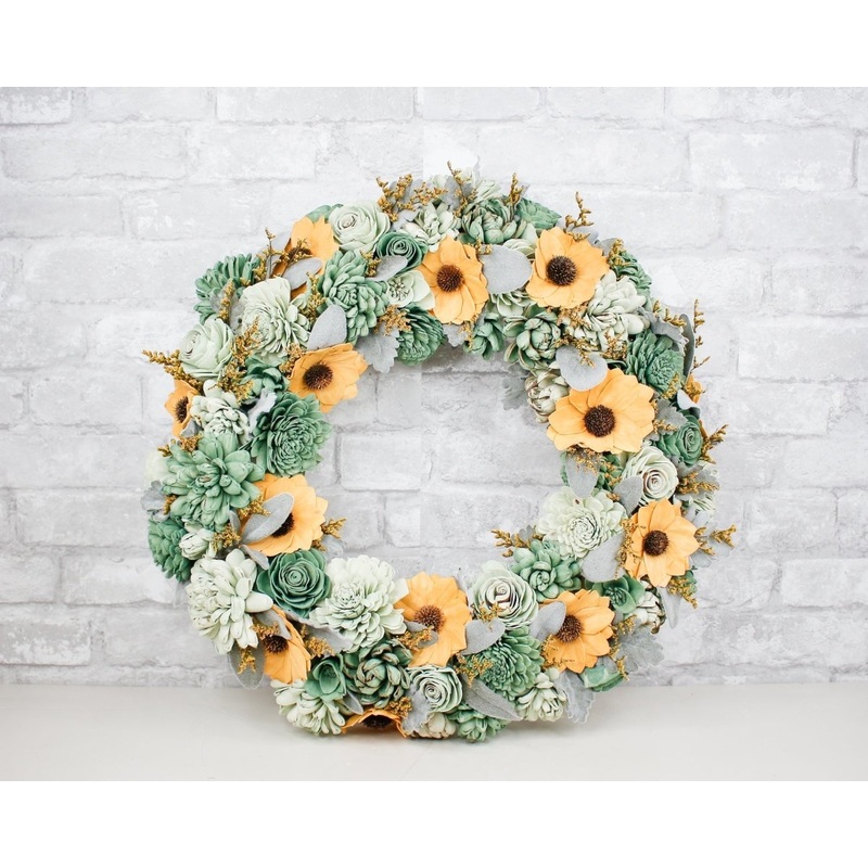 Sunflower and Succulent Wreath Craft Kit