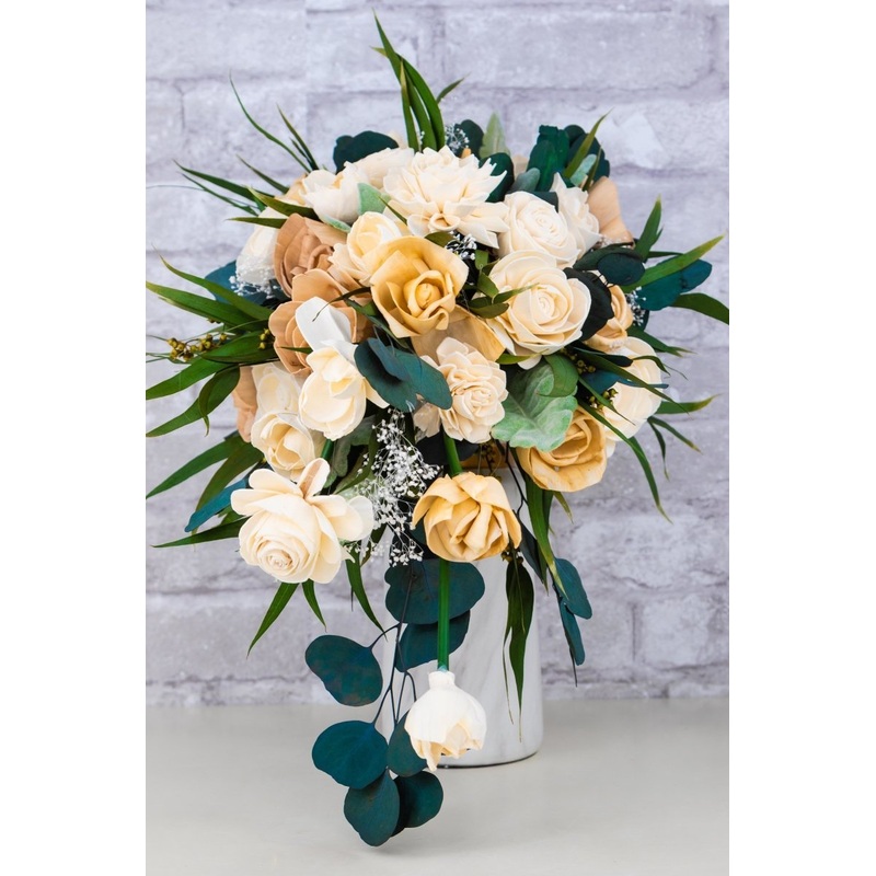 Emerald Waterfall Cascade Bouquet