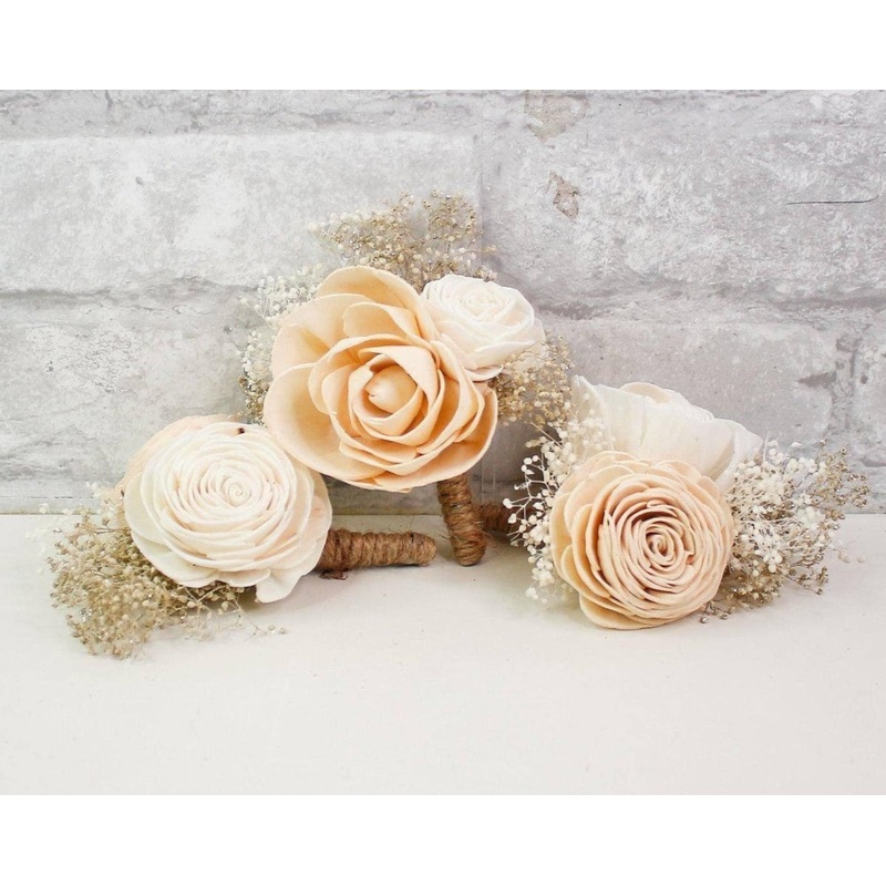Nearly Nude Boutonniere (Set of 3)*