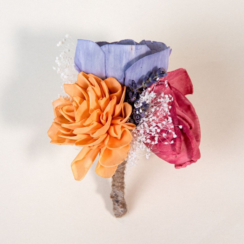 Peach Dawn Groom’s Boutonniere*