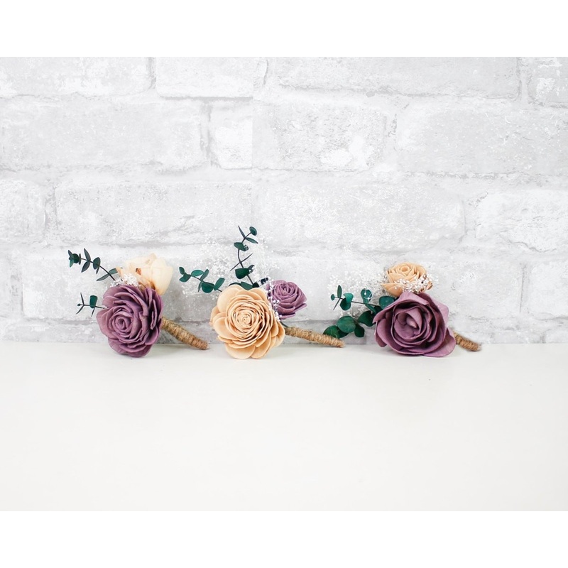 Tie The Knot Boutonniere (Set of 3)*