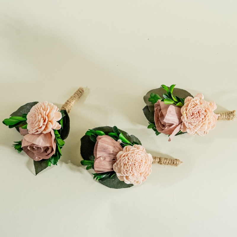 Hacienda Rose Boutonniere (Set of 3)*
