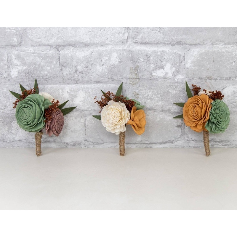 Rustic Chic Boutonniere (Set of 3)*