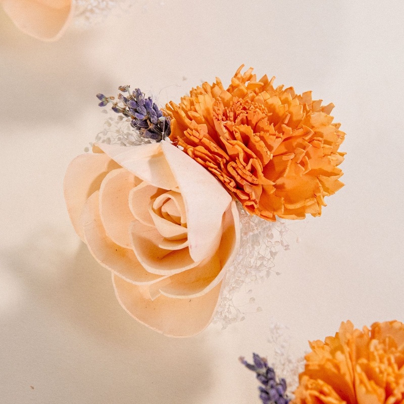 Peach Dawn Boutonniere (Set Of 3)*