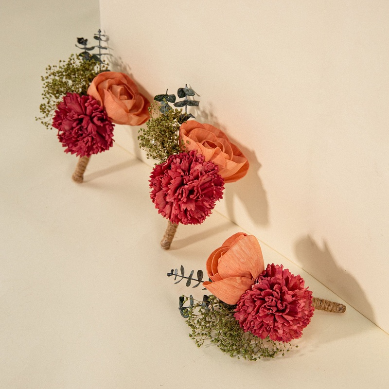 Rose Boutonniere (Set of 3)*-DIY & BIFM & RTS