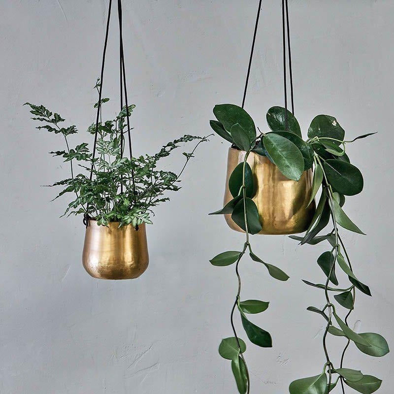 Atsu Brass Hanging Plant Pot-Small & Large