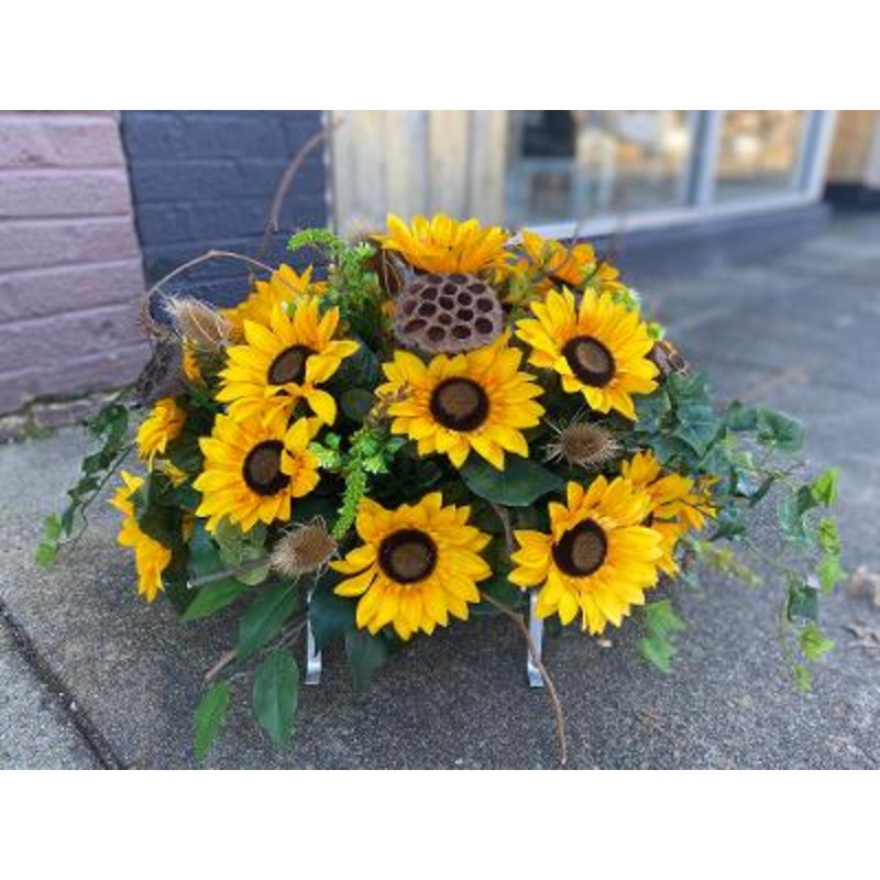 Silk Flower Tombstone Hanger-Standard (Pictured) & Deluxe & Premium