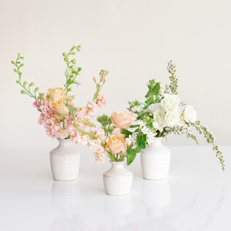 Ceramic Bud Vase Arrangements-Small & Medium-Custom Palette & Neutral and Elegant & Bright and Cheery & Dark and Moody