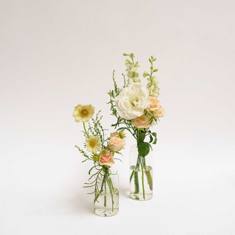 Glass Bud Vase Arrangements-Custom Palette & Neutral and Elegant & Bright and Cheery & Dark and Moody-Small & Medium