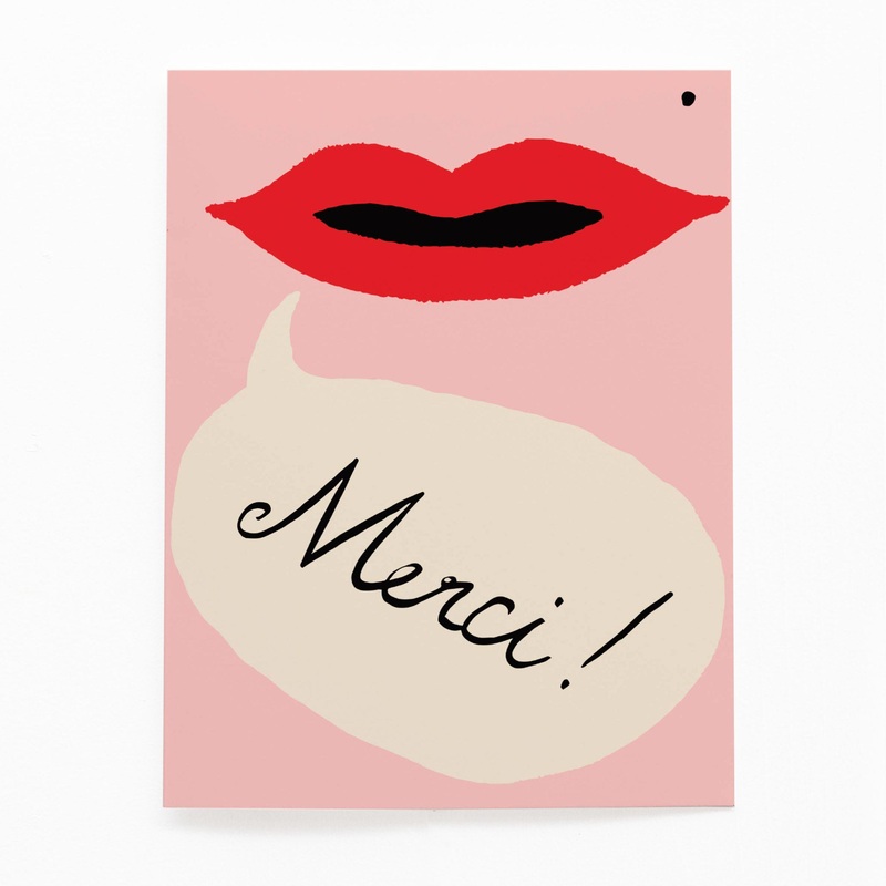 Merci Lips Thank You Card