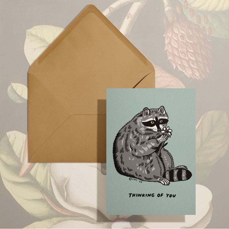 Thinking of You (Raccoon) Card