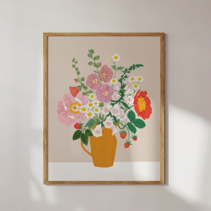 Clay Vase Florals Art Print
