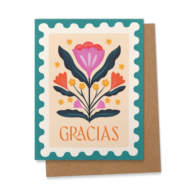 Gracias Summer Florals Spanish Greeting Card